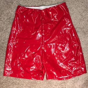 Elastic Hot Red high waisted biker Shorts